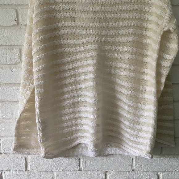 NEW Theory Links Sughero White Striped Pullover Sweater J0614707 Size Medium - Picture 8 of 11